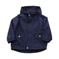 thumbnail image 3 of mgoYE Toddler Boys Windbreaker Casual Outerwear Kids Lightweight Zip Hooded Jacket Baby Cute Coat(Navy,140), 3 of 7