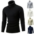 thumbnail image 6 of Mens Autumn Spring Slim Fit Turtleneck Sweater Casual Cable Knitted Twisted Basic Pullover Solid Color Jumper Top Shirts, 6 of 7