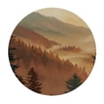 thumbnail image 4 of PIKWEEK Boho Abstract Sun Mountain Forest Lake Nature Scenery Round Tablecloth White, 4 of 8