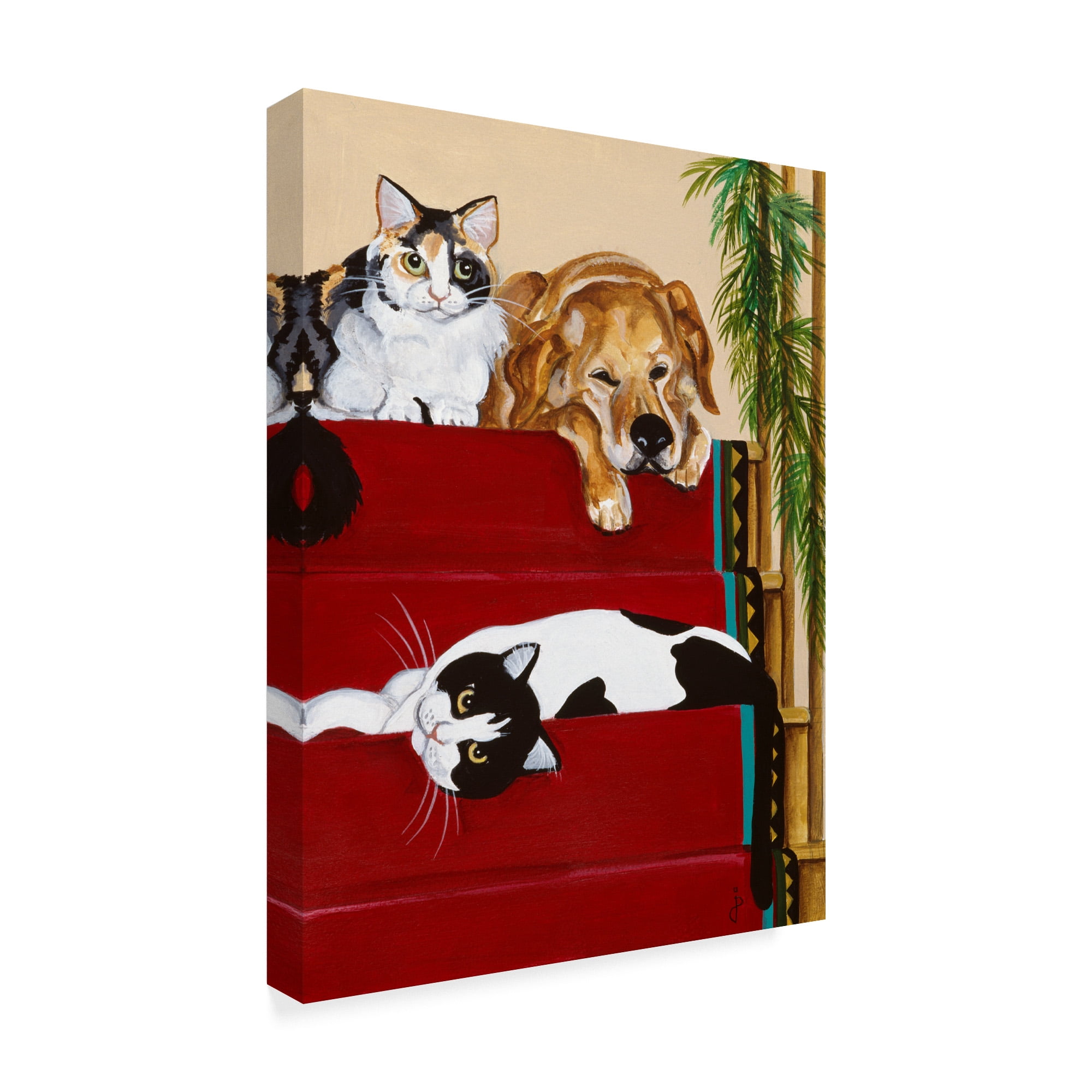 Trademark Fine Art 'Sleeping On The Steps' Canvas Art by Jan Panico