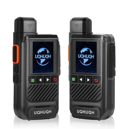 UQHUQH Lifetime Free Unlimited Range Walkie Talkies-4G LTE POC Long Range Two-Way Radios with Rapid PTT, 2-Pack