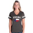 thumbnail image 1 of Womens Texas Flag Football V-Neck T-Shirt, 1 of 5