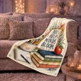 thumbnail image 6 of Vintage Classroom Books Apple Pencil Jar Appreciation, Cozy Typography Art Scene, Warm Flannel Blanket for Living Room and Reading Nook, Art Lovers Thank You Gift, Artistic Home Decor, 6 of 9