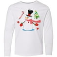 thumbnail image 3 of Inktastic Top Hat Snowman with Christmas Tree and Candy Cane Long Sleeve Youth T-Shirt, 3 of 5