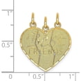 thumbnail image 3 of Solid 14k Yellow Gold 3 piece Break-apart BEST FRIENDS Charm Set - 25mm, 3 of 5