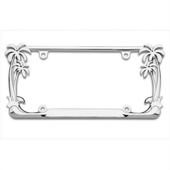 Palm Tree License Plate Frame, Chrome