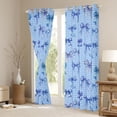 thumbnail image 3 of Feelyou Cartoon Blue Bow Blackout Curtains Set of 2 (52x84 Each) for Child, Girly Buffalo Bow-tie Window Curtains, Dreamy Princess Ribbon Curtains and Drapes, Blackout Curtains Room Decor, 3 of 6