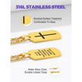 thumbnail image 5 of PROSTEEL Cross Necklace for Men Stainless Steel Dog Tag Bible Verse Gold Plated Pendant Chain Christmas Jewelry Gifts for Son, 5 of 8