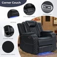 thumbnail image 3 of EBELLO 3-Piece Dual Motor Power Reclining Sofa Set, Reclining Chair and Loveseat, with Bluetooth, Wireless and Hidden Charging, Cup Holders, USB Ports, LED Strip and Storage, Black, 3 of 10