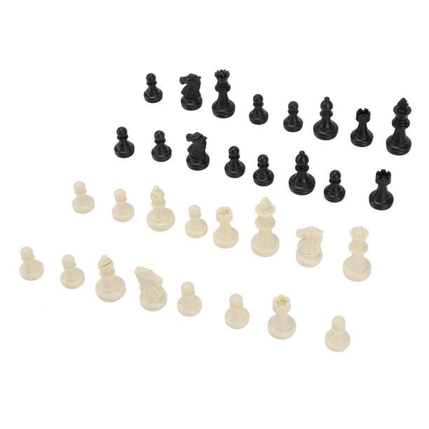 Chess Pieces, Chessmen Figurine Pieces Dual Color PS Plastic Sturdy  Reusable With 49mm Height King For Party Black+White,Wood,Blue 