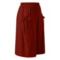 thumbnail image 6 of Glisme Casual Pants For Women Plus Size Knee Length Cotton Linen Shorts Summer Baggy Dressy Long Shorts With Pockets Red Trousers Flexible Fit, 6 of 7