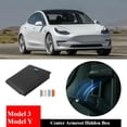 thumbnail image 2 of For Tesla Model3/Y 2023 Accessories Magnetic Attraction Central Control Armrest Hidden Storage Box Organizer Case Card Container, 2 of 7