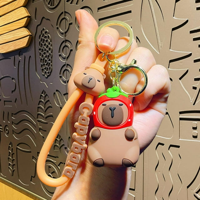 Creative Capibala Capybara Series Keychain Cartoon Cute Doll Couple Car Bag Key Chain Pendant Charming Capibala Keyring Gift