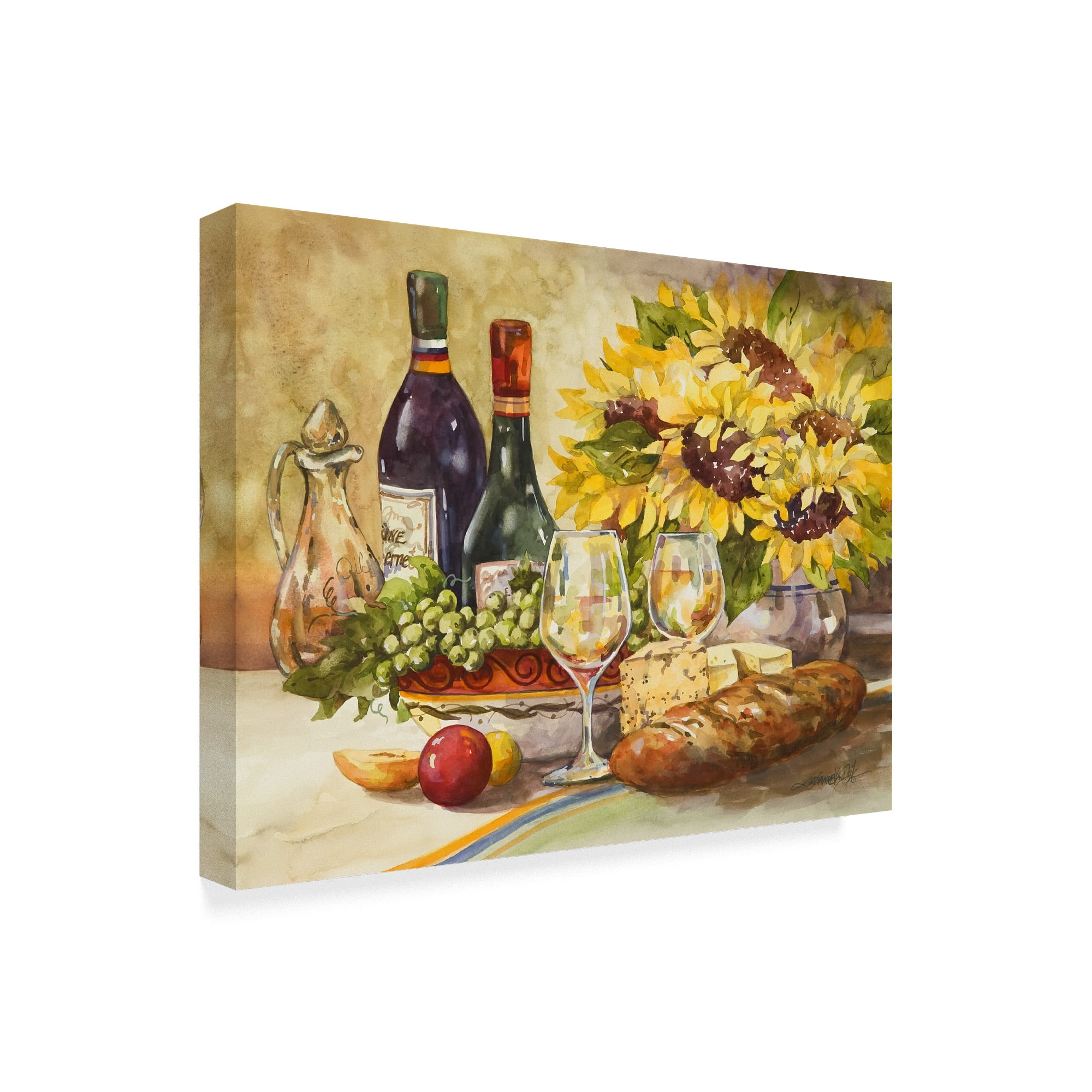 Jerianne Van Dijk 'Wine And Sunflowers' Canvas Art
