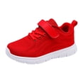 thumbnail image 7 of Kids Running Shoes Girls Solid Color Mesh Sneakers Soft Sole Orthopedic Walking Shoes Lightweight Hook and Loop Tennis Shoes Red 11.5 Little Kid, 7 of 7
