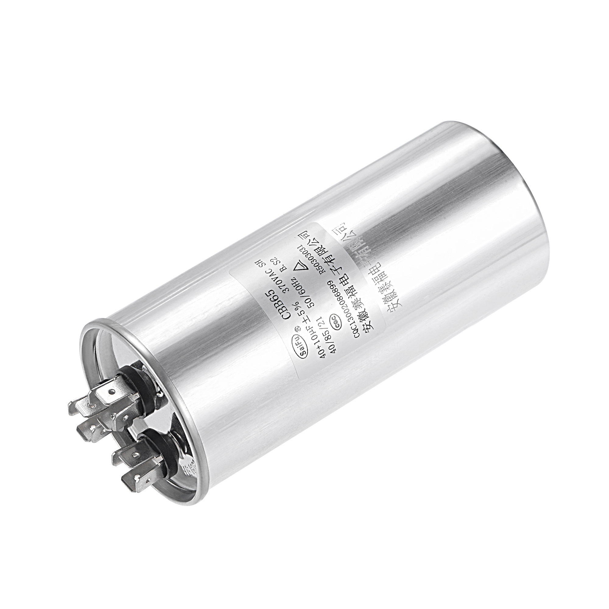 Uxcell 40/10uF 370V AC Aluminum Case Round CBB65 Dual Motor Run Capacitor