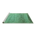 thumbnail image 2 of Ahgly Company Machine Washable Indoor Round Abstract Turquoise Blue Modern Area Rugs, 6' Round, 2 of 4