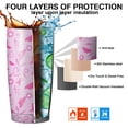 thumbnail image 7 of 20oz Tumblers Pink Breast Cancer Awareness Pattern Stainless Steel Vacuum Insulated Double Wall Travel Tumbler Cups Mug with Lid and Straw,Cleaning Brush for Cold & Hot Drinks, 7 of 7