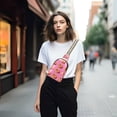 thumbnail image 4 of FORMRS Womens Crossbody Sling Bag Travel Daypack Shoulder Chest Backpack, Pink Doughnuts, 4 of 7