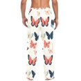 thumbnail image 4 of FORMRS Mens Pajama Pants with Pockets Sleepwear Lounge Bottoms Sizes S-2XL, Beige Butterflies, 4 of 7