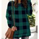 thumbnail image 2 of Guardurnaity Jersey femenino a cuadros de manga larga para mujer, sudadera deportiva con parte inferior dividida, sudadera informal para chica Prendas para la parte del cuerpo Verde METRO, 2 of 6