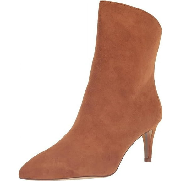 Sam Edelman Usha Frontier Brown Pointed Toe Kitten Heeled Leather Ankle Booties (Frontier Brown, 5)