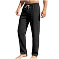 thumbnail image 4 of Ceisia Gift Men's All-Season Casual Pants - Solid Color Drawstring Pocket Fashionable Straight Leg Elastic Waist Pants, 4 of 9