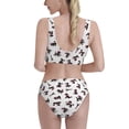 thumbnail image 3 of Daiia Poodle Dog printed 2 piece Swimsuit Bikinis for Women High Waisted Racerback Bathing Suits Summer Tummy Control Scoop Neck Swimwear-XX-Large, 3 of 8