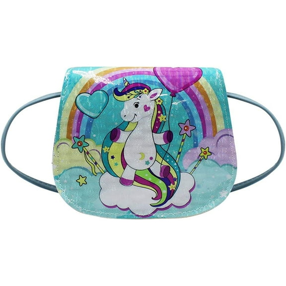 YOUI-GIFTS Little Girls Colorful Unicorn Crossbody Purse Cute Cartoon Shoulder Handbag for Toddlers Kids