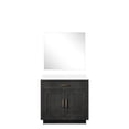 thumbnail image 2 of 36 in. W Black Oak Vanity for Single Bath / Quartz Top and 34 in. Frameless Mirror, 2 of 5