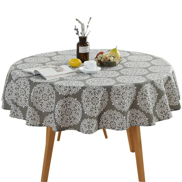 150cm Printing Party Round Table Cloth Patio Nordic Garden For Kitchen Vintage Com 150cm Printing Party Round Table Cloth, Garden Table Covers Round 150cm