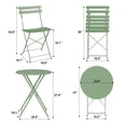 thumbnail image 3 of Yeshouse Juego de muebles de exterior plegables tipo bistró de 3 piezas, mesa y sillas de metal, ideal para balcones, patios, jardines y espacios pequeños, 3 of 8
