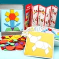 thumbnail image 3 of Magnetic Intelligence Tangram Puzzle Game, Wooden Early Education Magnetic Toy, Early Education Interactive English Cognitive Card, Enlightenment Children's Toy, Puzzle Toy, 3 of 5