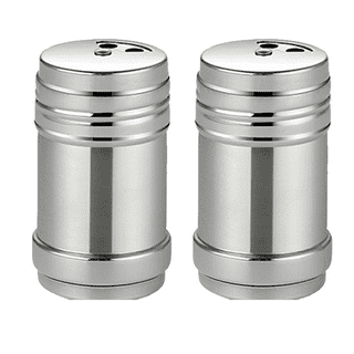 Libbey SS-100 3.5 oz Brushed Metal Stainless Steel Salt Shaker - 6/Case