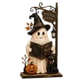 thumbnail image 5 of Halloween Gothic Whimsical Wooden Decoration, Vivid Color Fade Resistant Durable Tabletop Spooky Decor for Flat Wood Craft Office Mantel Cabinet Bookshelf Countertop Home Party Display (ghost), 5 of 5