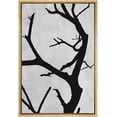 thumbnail image 3 of PixonSign Framed Canvas Print Wall Art Twisted Black Branches on Gray Background Floral Wilderness Illustrations Minimalism Modern Multicolor Dark for Living Room, Bedroom, Office - 24"x36" Natural, 3 of 5