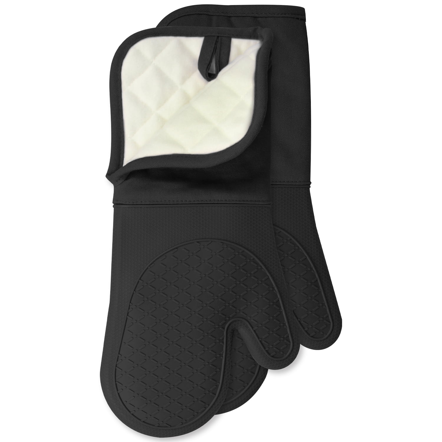 Eurow Oven Gloves with Silicone, Non-Slip, Black