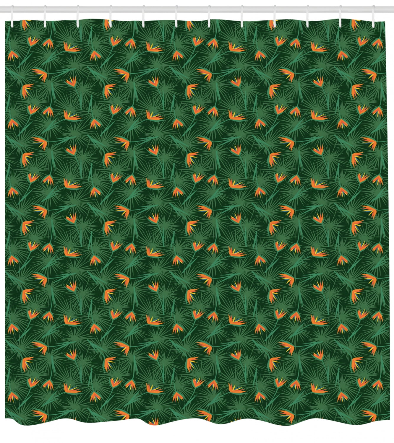 Jungle Shower Curtain Tropical Birds Of Paradise Flowers Among