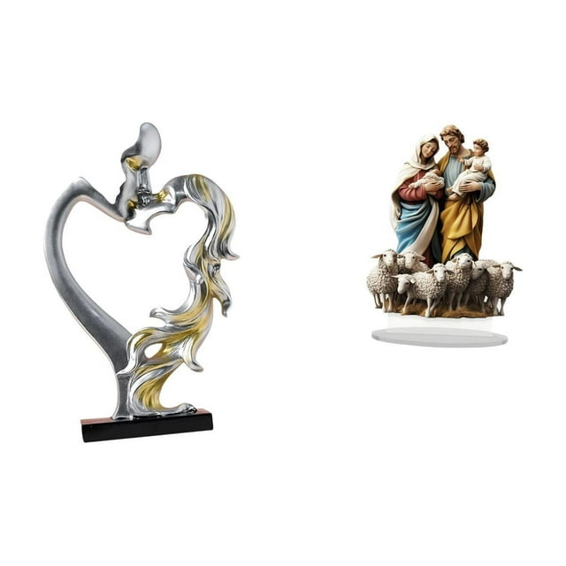 Figura de pareja besándose, escultura de resina acrílica, decoración de escritorio, letrero de mesa abstracto, adorno moderno, adecuado para regalar,