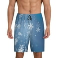 thumbnail image 1 of Balery Snowflakes1 Pantalones cortos de pijama de punto de algodón para hombre con cinturilla y bolsillos-3X-Large, 1 of 6