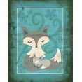 thumbnail image 2 of Woo, Teresa 12x14 Black Ornate Wood Framed with Double Matting Museum Art Print Titled - Rustic Woodland Foxes, 2 of 4