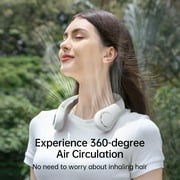 JISULIFE Portable Neck Fan, Rechargeable Wearable Fan, Hands-Free cooling fan, Quiet 25dB, 5 Speeds, 16H Battery Life, Essential for Indoor/Outdoor, Gift for Women, Men - White