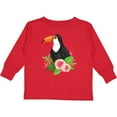 thumbnail image 3 of Inktastic Toucan with Hawaiian Flowers Boys or Girls Long Sleeve Toddler T-Shirt, 3 of 5