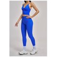 thumbnail image 4 of PISONIC 2 Piece Workout Sets for Women Cross Back V Neck Tank Top Matching High Waist Leggings Gym Sets, 4 of 5