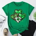 thumbnail image 2 of JURANMO Women's St Patricks Day T-Shirts Fashion Shamrock Irish Shirts 2025 Summer Cotton Short Sleeve Round Neck Casual Blouse Holiday Tops Green XXXL Sales of The Day, 2 of 6