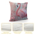 thumbnail image 4 of Pratyus Short Plush Flamingo Roses Home Furnishing Pillow Case Decorative Pillowcase - Square Design 18x18in, 4 of 5