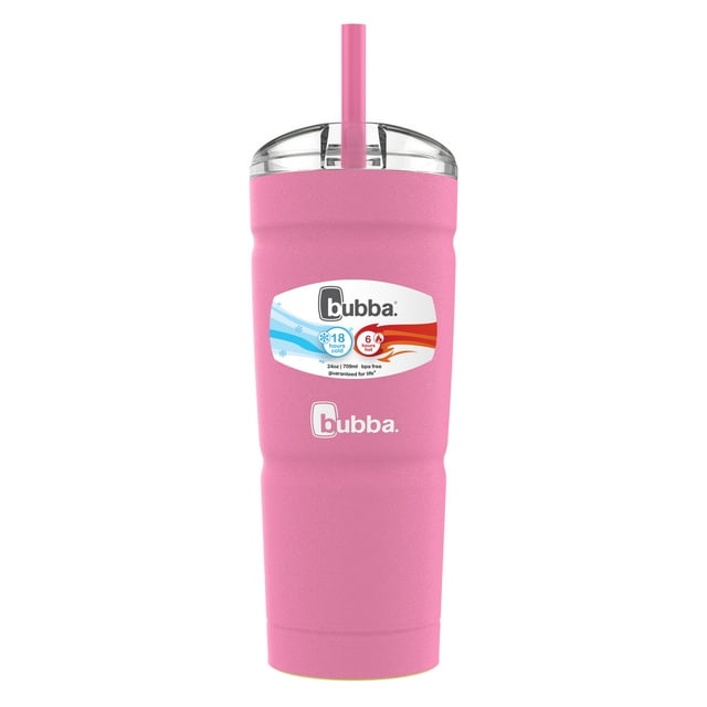 Gobelet en acier inoxydable Envy S bubba, 709 ml, couvercle avec paille, revêtement poudré azalée