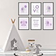thumbnail image 2 of Koyal Wholesale Elephant Theme Girls Nursery Hanging Wall Art, Gray Lavender Elephant, Love, Dream Big Little One, 2 of 3