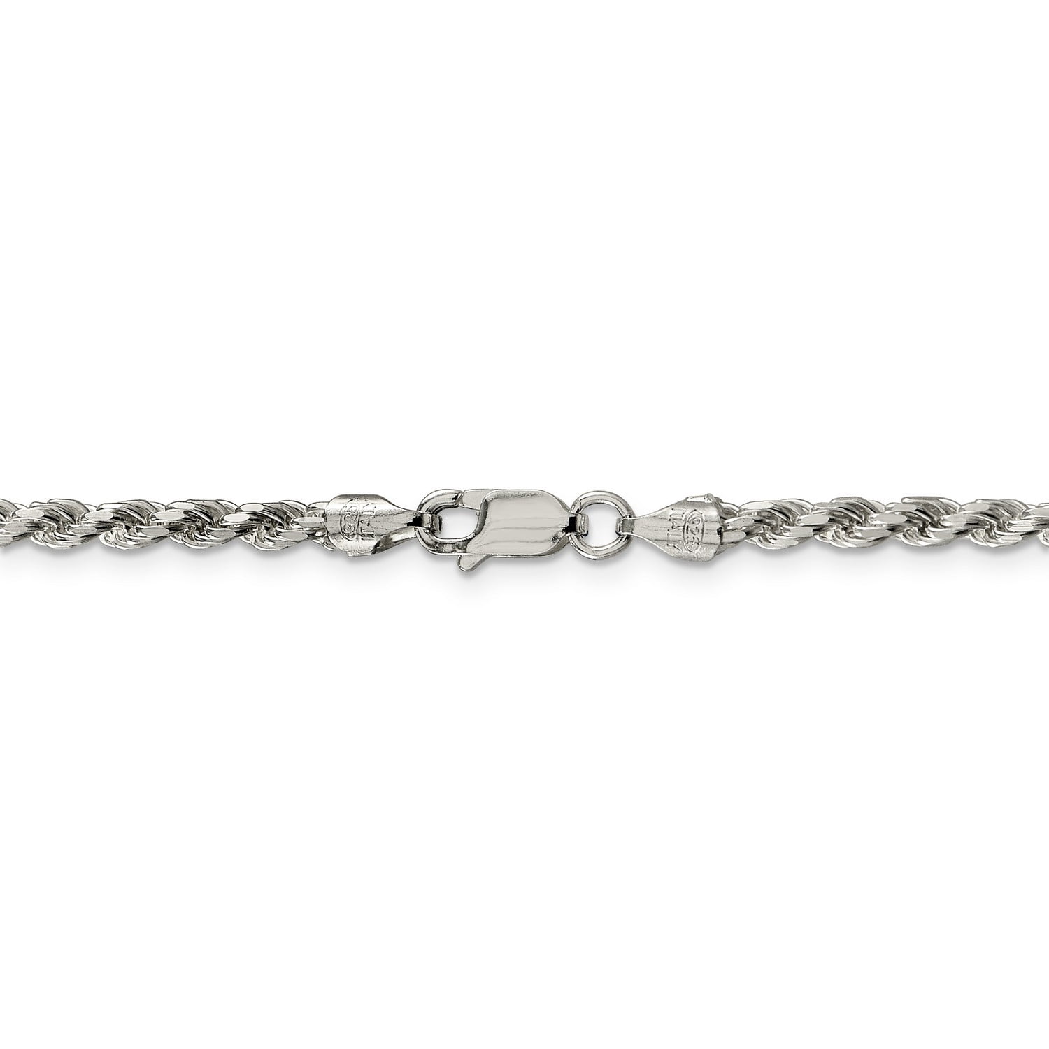 Solid Diamond-Cut Rope Chain Necklace 