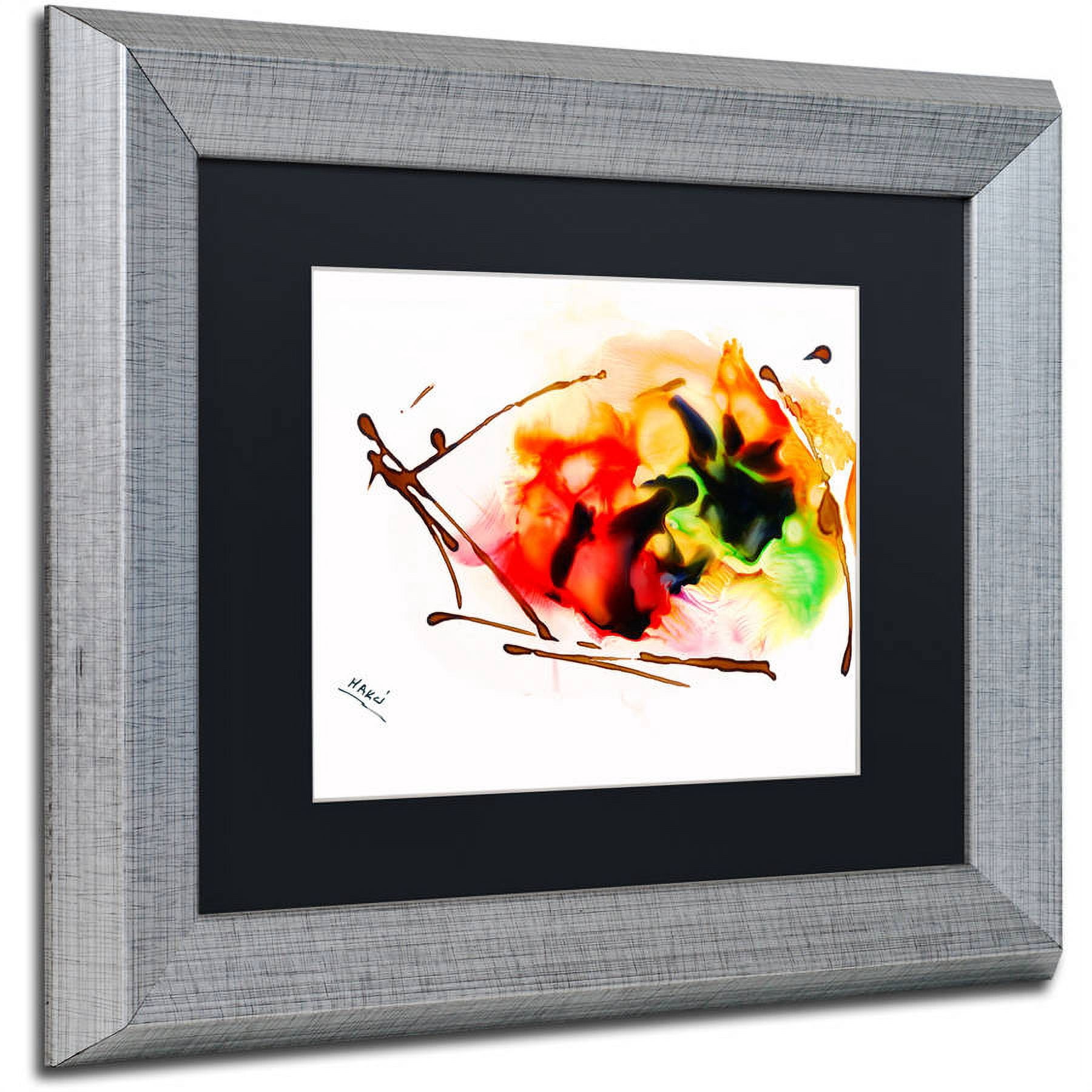 Trademark Fine Art "Abstract 05" Canvas Art by Mako, Black Matte, Silver Frame